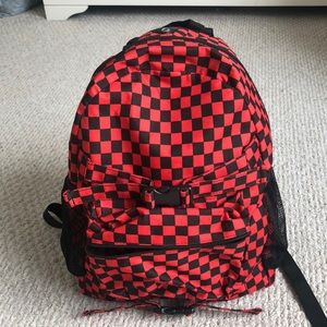 Black and red checkered backpack Clearance